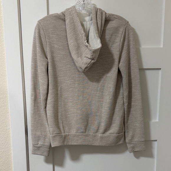 Forever 21 Terry Fleece Lighweight Beige Full Zip Hoodie Size Small - Picture 8 of 10